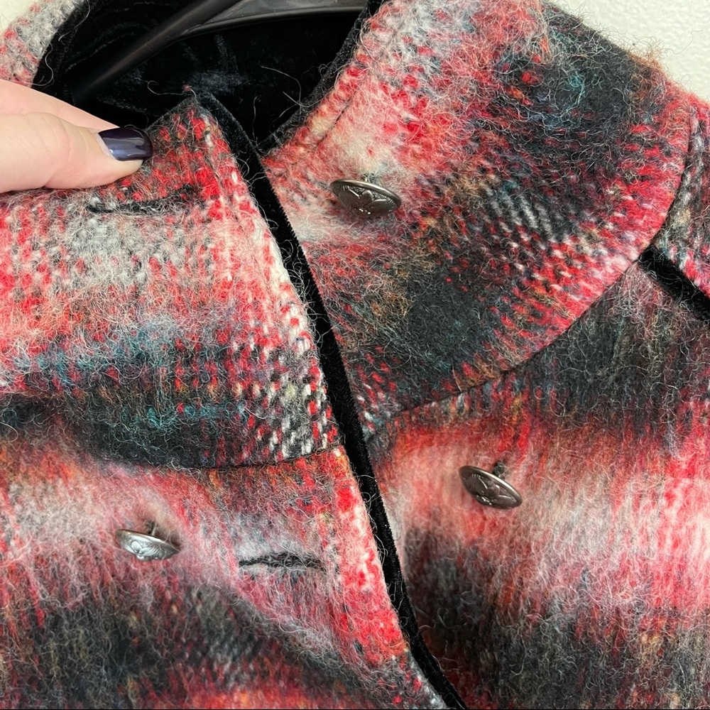 Free People Red Wooly Officer Military Jacket - Picture 5 of 9